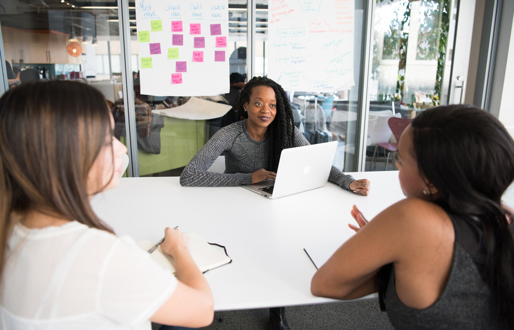 Women in meeting